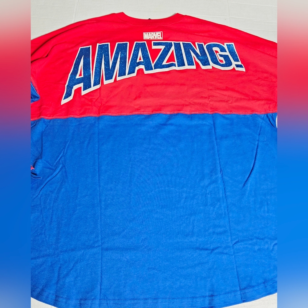 Universal Studios Marvel Glitter Amazing SpiderMan Long Sleeve Shirt Size 2XL - Picture 6 of 11